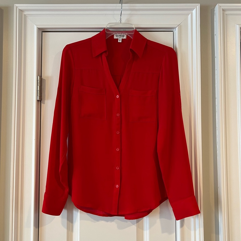 Express Portofino Button-Down Shirt in Red